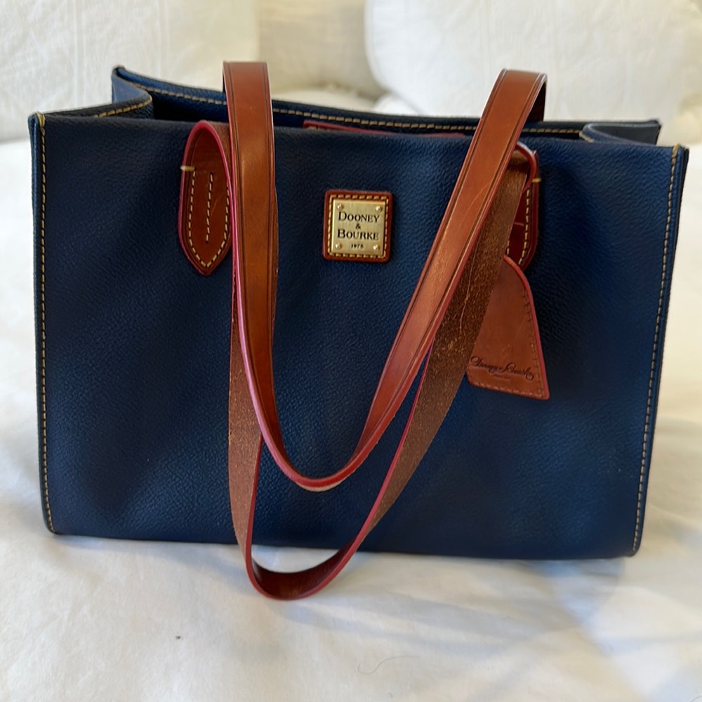 Dooney & Bourke Navy and Brown Shoulder Bag